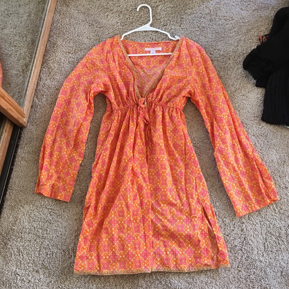 Victoria's Secret Pink & Orange Coverup Dress Sz M